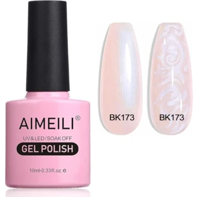 Afbeelding van AIMEILI nagellak, semi permanent, glanzend, parelgel, parelmoer, met glitter, gel, UV, LED, soak off, 173, 10 ml, nagellak