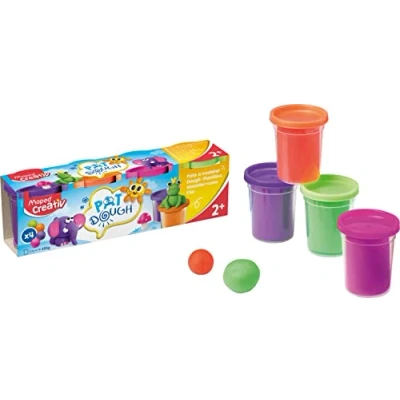 Afbeelding van MAPED CREATIV Boetseerklei FANCY KLEUREN x 4 potjes van 120 gr