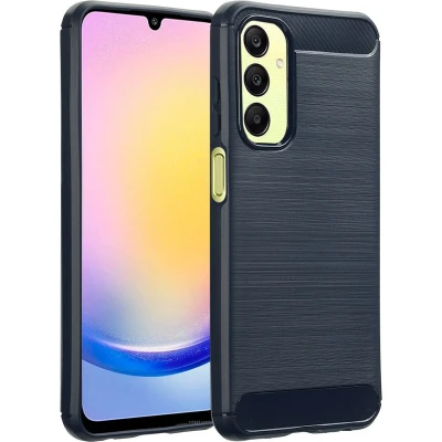 Afbeelding van imoshion Hoesje Geschikt voor Samsung Galaxy A25 (5G) Siliconen Brushed Backcover Donkerblauw