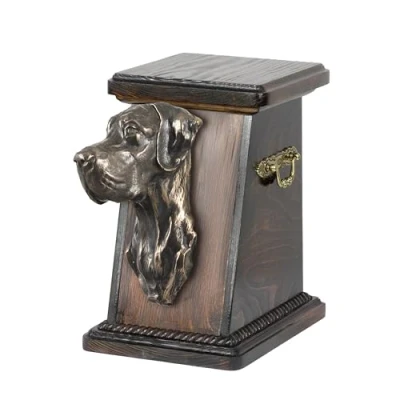 Afbeelding van Elegante urn hond voor hondenas met beeld van een Deense Dog