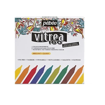 Afbeelding van Pebeo Vitrea Set viltstiften voor glas (verschillende kleuren)