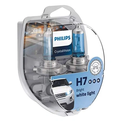 Afbeelding van Philips CrystalVision 12972 CVSM Halogeenlamp voor autokoplampen, H7, 12 V, 55 W + W5Wx2, 4300 K, Lifetime 400 uur, groot licht en dimlicht