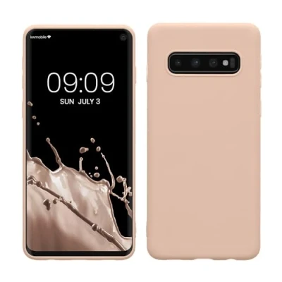 Afbeelding van kwmobile telefoonhoesje geschikt voor Samsung Galaxy S10 Hoesje smartphone Back cover in kokosmelk