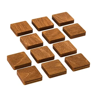 Afbeelding van Houten Koelkast Magneten Decoratieve Desktop Vierkante Klein Bruin