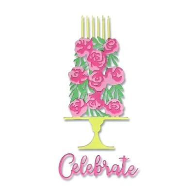 Afbeelding van Sizzix Thinlits Die by Jen Long Celebrate Cake (4pcs) (664243) (DISCONTINUED)