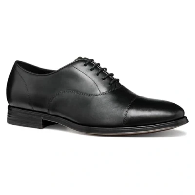 Afbeelding van Geox Rezzonico Veterschoenen, Heren, Maat: 45, Black Kalfsleer