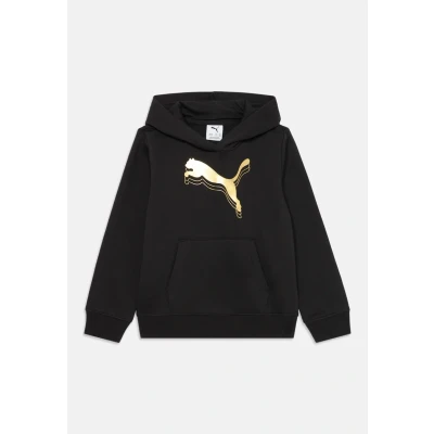 Afbeelding van Essentials metallic hoodie voor Dames, Zwart/Goud, Maat 13 14Y PUMA