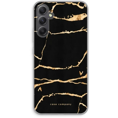 Afbeelding van Case Company® hoesje geschikt voor Samsung Galaxy A34 Gouden marmer Soft Cover Telefoonhoesje Bescherming aan alle Kanten en Schermrand