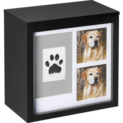 Afbeelding van Navaris huisdieren urn Met fotolijst Voor honden of katten pootafdruk kit Mooi aandenken aan je hond kat 22 x 12 cm Van hout