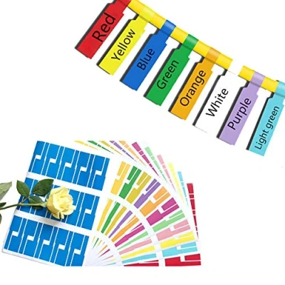Afbeelding van Zelfklevende kabeletiketten, 8 kleuren, vellen, 240, waterdicht, scheurvast, uv bestendig, duurzaam kabellabel voor kabelmarkering, laserprinter Edding Fineliner