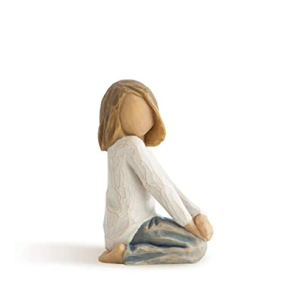 Afbeelding van Willow Tree 26223 Vrolijk Kind Figuur, 5,1 x 3,8 7,6 cm, Naturel