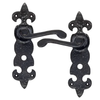 Afbeelding van Good in Style Deurkruk op schild fleur de lis vrij bezet