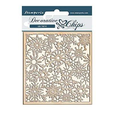 Afbeelding van Stamperia Winter Tales Snowflakes Decorative Chips (SCB64) (DISCONTINUED)