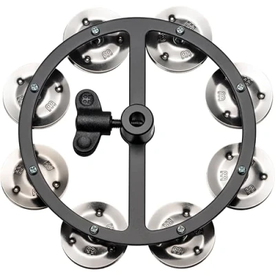 Afbeelding van Meinl HiHat Tambourine HTHH1BK, Metal, Steel Jingles,SingleRow Tamboerijn