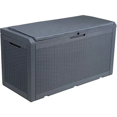 Afbeelding van YITAHOME Grote tuinopbergdoos, 380 l, waterdichte opbergdoos met deksel, afsluitbare terraskist voor tuingereedschap, kussens, zwembadbenodigdheden, 121 x 54 61 cm