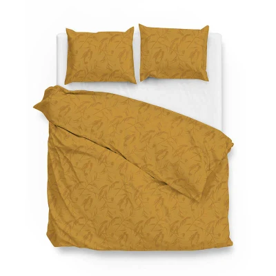 Afbeelding van Dekbedovertrek Fiora di Satinado Ochre Gold Lits jumeaux (240x200/220 cm) Katoen satijn Natuur GeelGoud Zo!Home Ga naar