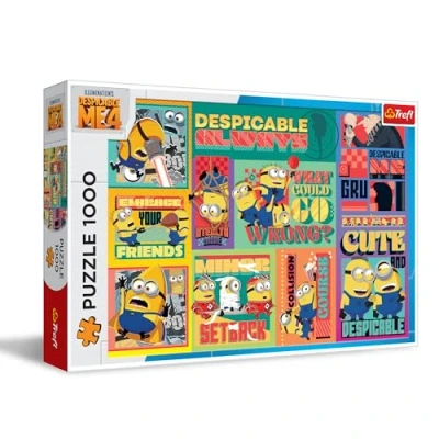 Afbeelding van Trefl Despicable Me 4, Gru en de Minions: Undercover Kleurrijke collage met personages uit animatiefilm, DIY puzzel, klassieke puzzel voor volwassenen kinderen vanaf 12 jaar