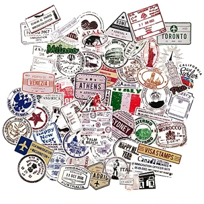 Afbeelding van Vintage stickers land postzegels retro koffers reisstickers voor scrapbooking draagbare bagage
