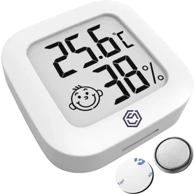 Afbeelding van Ease Electronicz Hygrometer Weerstation Luchtvochtigheidsmeter Thermometer Voor Binnen Incl. Batterij en Plakstrip