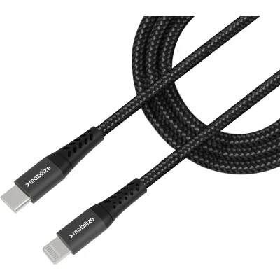 Afbeelding van Mobilize Strong Nylon Cable USB C to MFi Lightning 1m. 60W Black