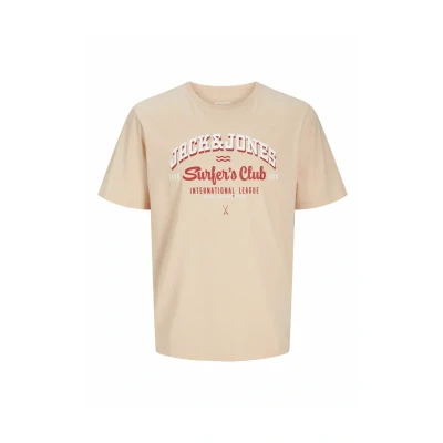Afbeelding van JACK&amp;JONES PLUS JJELOGO TEE SS O NECK 24/25 NOOS PLS Heren T shirt Peach Parfait Melange