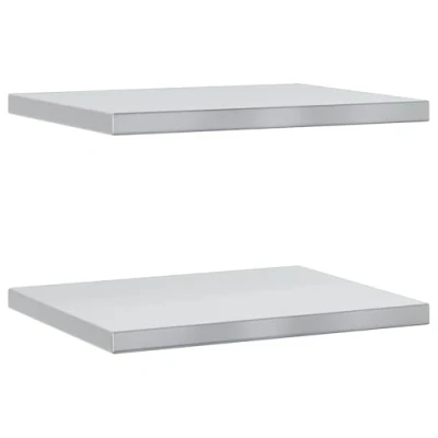 Afbeelding van Wandschappen 2 st 50x40x3 cm roestvrijstaal zilverkleurig