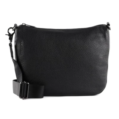 Afbeelding van MANDARINA DUCK Leren Schoudertas Mellow Leather Hobo Bag Nero Zwart