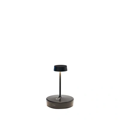 Afbeelding van Zafferano Swap Mini Tafellamp Oplaadbare Buitenlamp Zwart IP65 Spatwaterdicht Bureaulamp Snoerloos Dimbare LED Lamp Tuinlamp met Draadloos Oplaadstation 14,8 cm x Ø 10cm