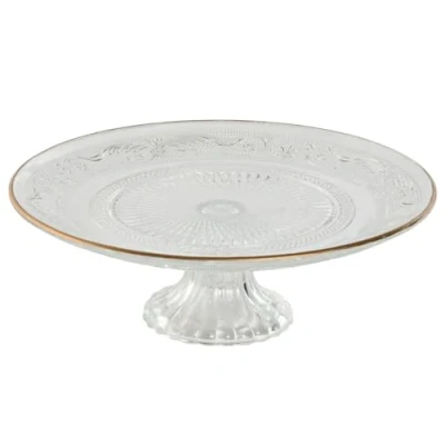Afbeelding van Eetbord Home ESPRIT Transparant Gouden Kristal 23 x 8 cm