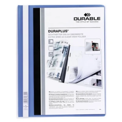 Afbeelding van Durable 257906 Duraplus presentatiemap met lamellen, personaliseerbaar, A4+, lichtblauw, 25 stuks