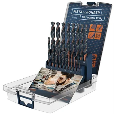 Afbeelding van Presch Set Metaalboren HSS Master 19 delig Boren Metaal voor Boorwerkzaamheden in Staal, Aluminium, Koper en Messing Professionele Spiraalboren Ø 1 10mm