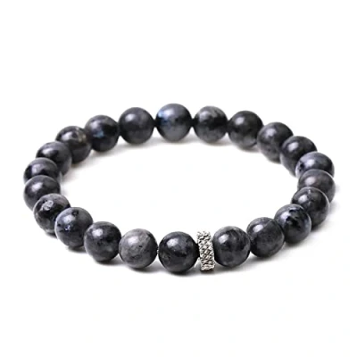 Afbeelding van OZ Jewels Kralenarmband Black Spectronite Natuurstenen Elastisch