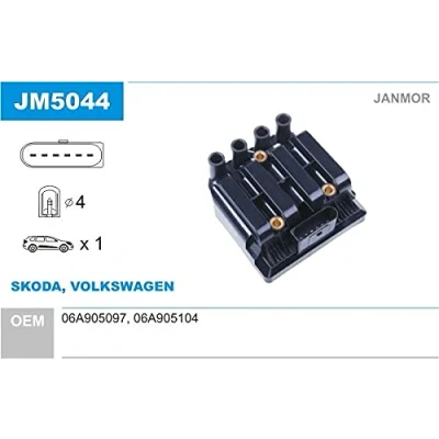 Afbeelding van JANMOR JM5044 Bobine VOLKSWAGEN: Golf 4, Caddy 3, Touran I