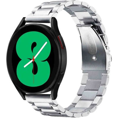 Afbeelding van iMoshion Stalen 20 mm bandje Geschikt voor Samsung Galaxy Watch 6 (Classic) / 5 (Pro) 4 3 Garmin Venu 2 plus Sq Forerunner 245 55 Zilver