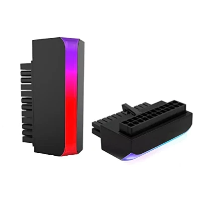 Afbeelding van iProPower ATX adapter 24 pins 90 graden Wireless ARGB Rainbow PC moederbord