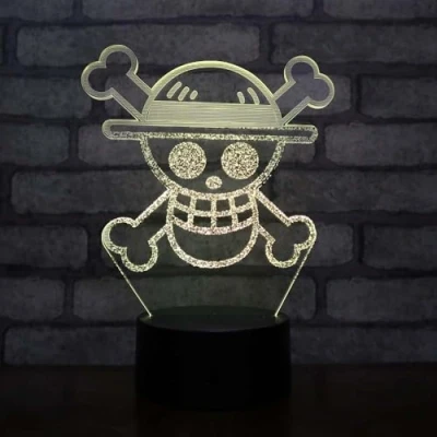 Afbeelding van Ledlamp met vlaggensymbool One Piece, kleurverandering, USB, nachtlampje en decoratie