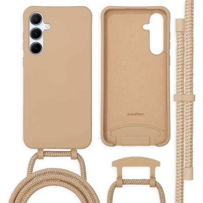 Afbeelding van imoshion Hoesje Geschikt voor Samsung Galaxy A55 met koord Color Backcover afneembaar beige