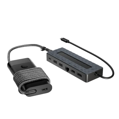 Image de Ensemble combiné concentrateur USB C et chargeur pour PC portable HP Universal