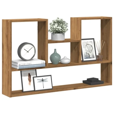 Afbeelding van vidaXL Wandschap 99x15x60 cm bewerkt hout artisanaal eikenkleurig