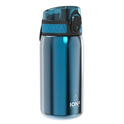 Image de Ion8 Bouteille d&#039;eau anti fuite pour enfants, en acier inoxydable, 400 ml, bleu