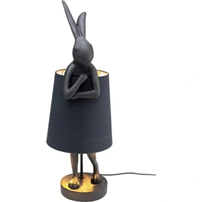 Afbeelding van Kare Design Tafellamp Dierenlamp Konijn zwart/zwart
