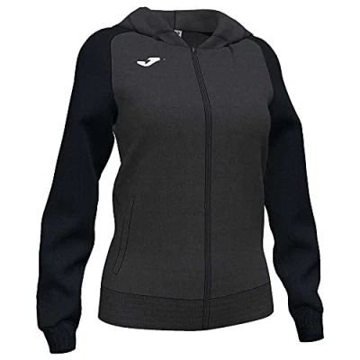 Afbeelding van Joma Academy IV Jas Met Kap Dames Donkergrijs Gemeleerd / Zwart Maat: M