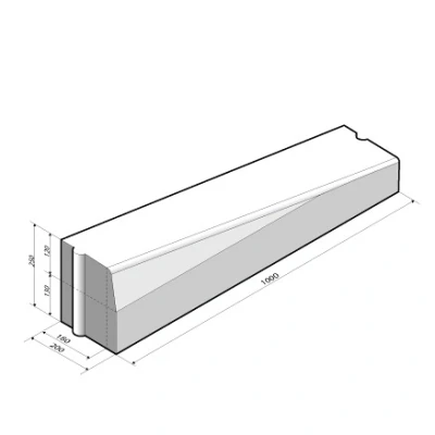 Afbeelding van Inritverloopband 18/20x25 links grijs (DR)