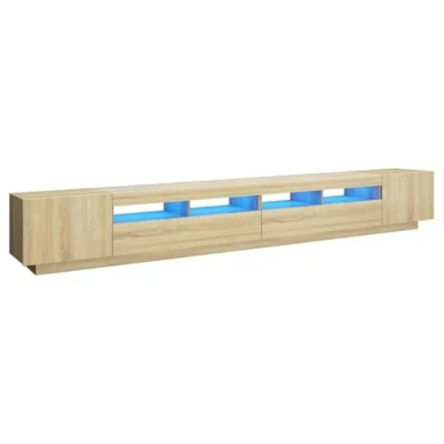 Afbeelding van vidaXL Tv meubel met LED verlichting 300x35x40 cm sonoma eikenkleurig