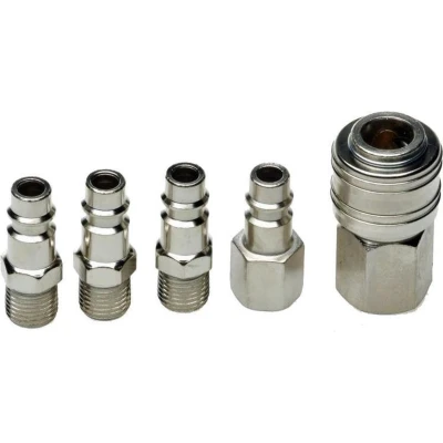Afbeelding van Hofftech GAV Lucht Euro Koppeling Set 1/4&quot; 5 delig
