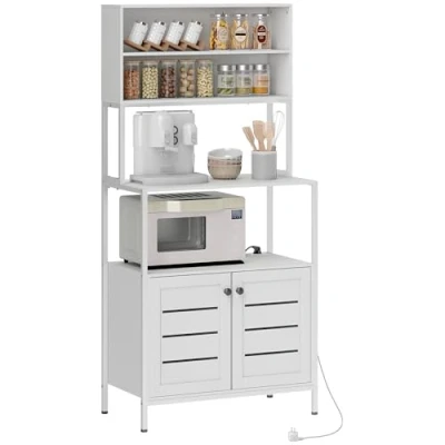 Afbeelding van HOMCOM Keukenopbergplank spaanplaat 80x42x171cm Wit