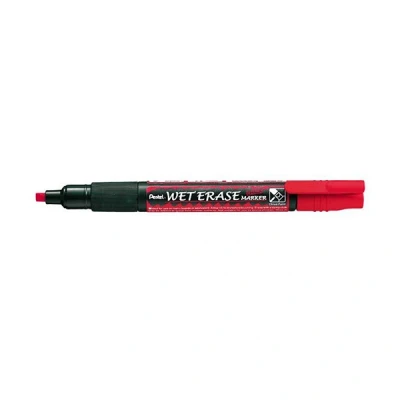 Image de Pentel marqueur décoratif WET ERASE SMW26, pointe biseautée, rouge, craie