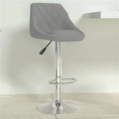 Image de vidaXL Tabouret de bar Gris clair Velours335294