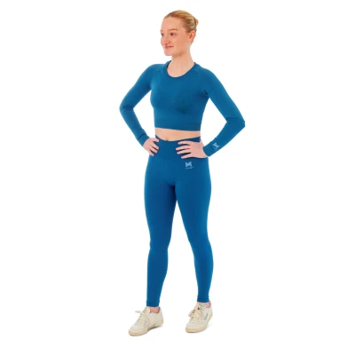 Afbeelding van Xtreme Sportswear Dames Sportset Sportlegging + Sport Croptop Blauw L