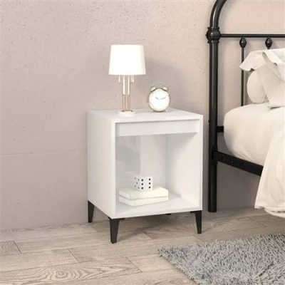 Afbeelding van vidaXL Nachtkastje 40x35x50 cm hoogglans wit